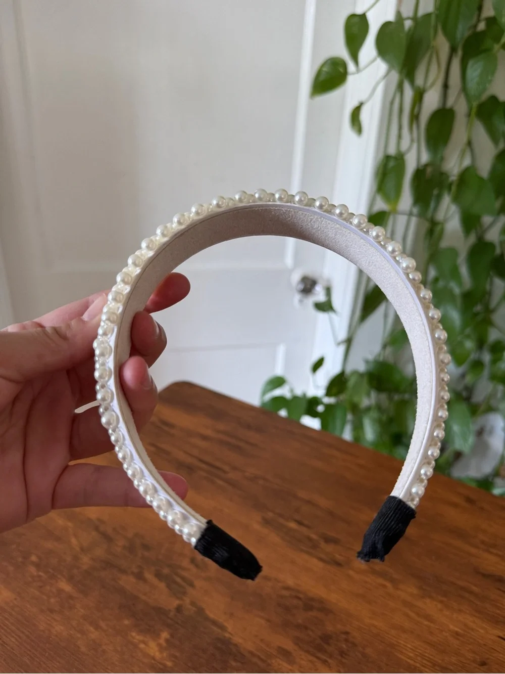 Pearl Beaded Headband - White